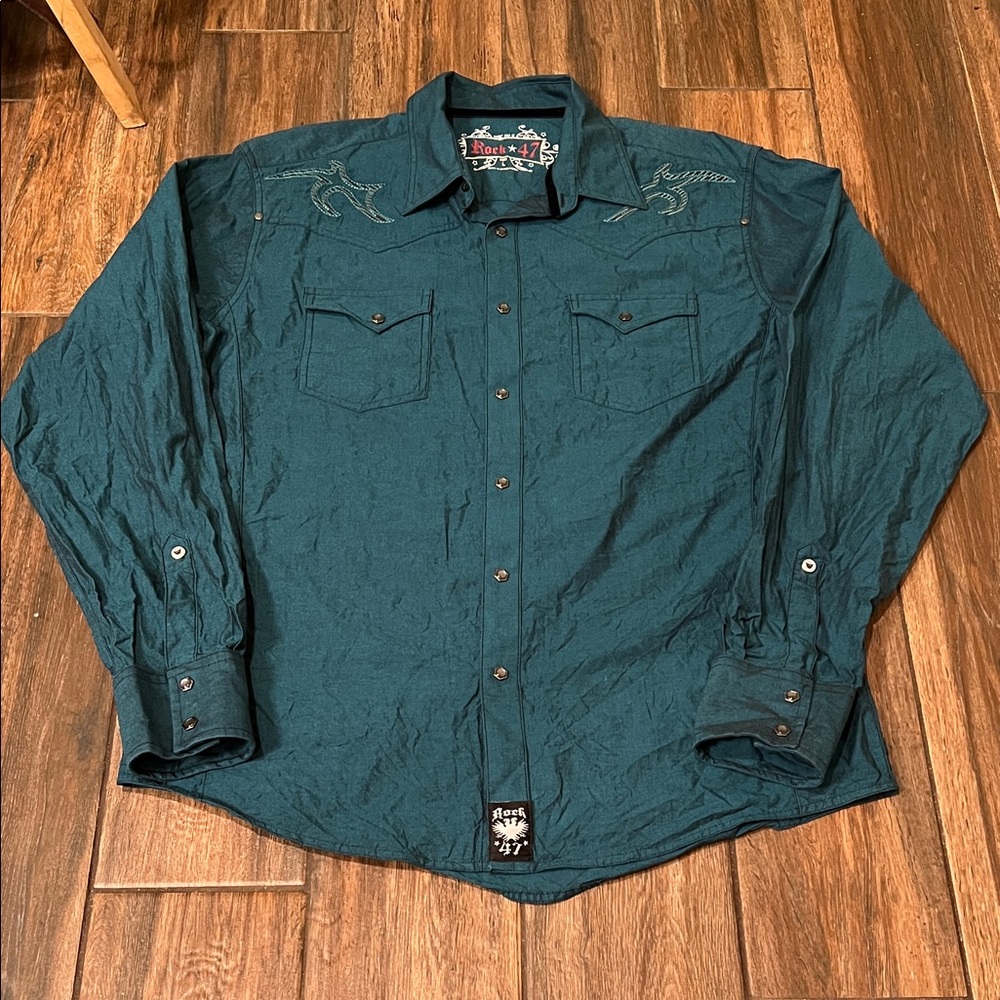 🎶 LN Rock 47 brand men’s long sleeve button down shirt